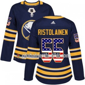 Buffalo Sabres Hockeydrakt Rasmus Ristolainen 55 2017-2018 USA Flag Fashion Blå Adidas Authentic - Dame